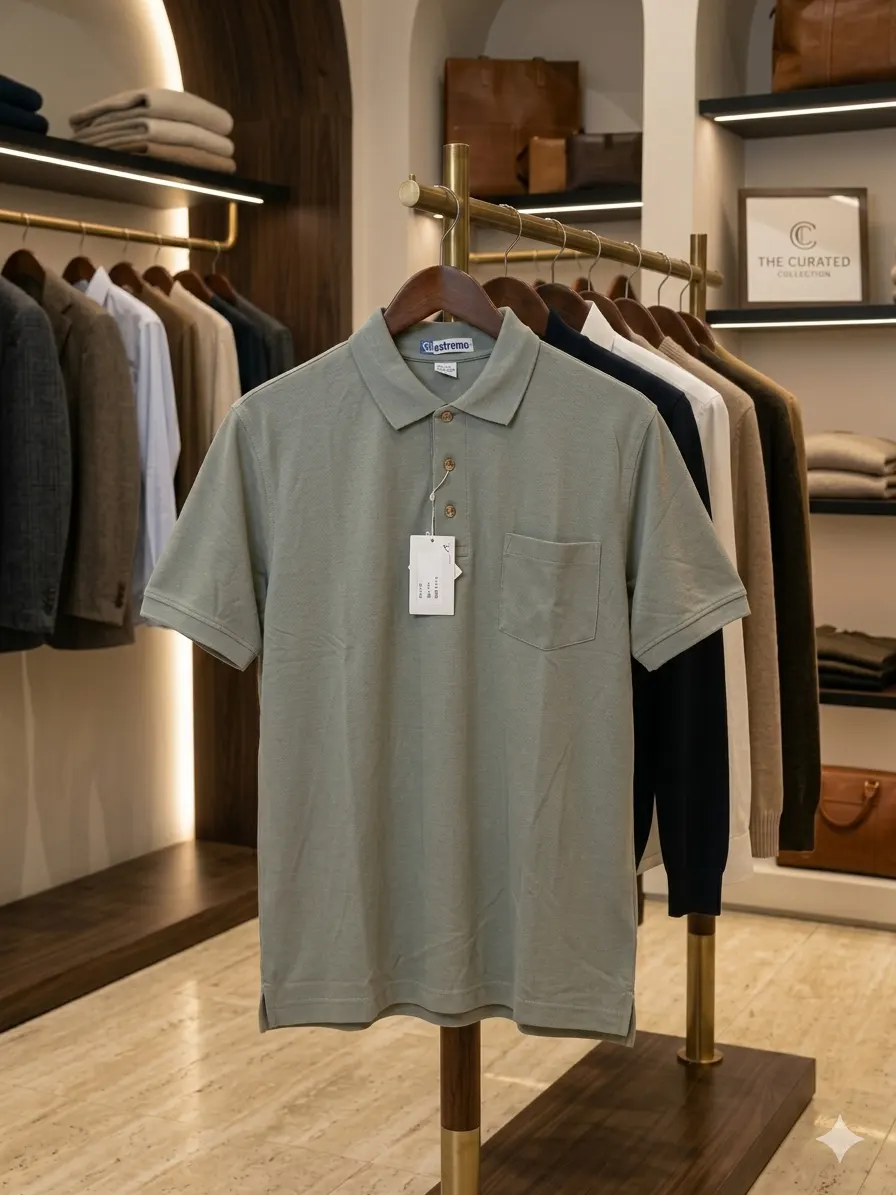 Men’s polo shirt slate (green) colour