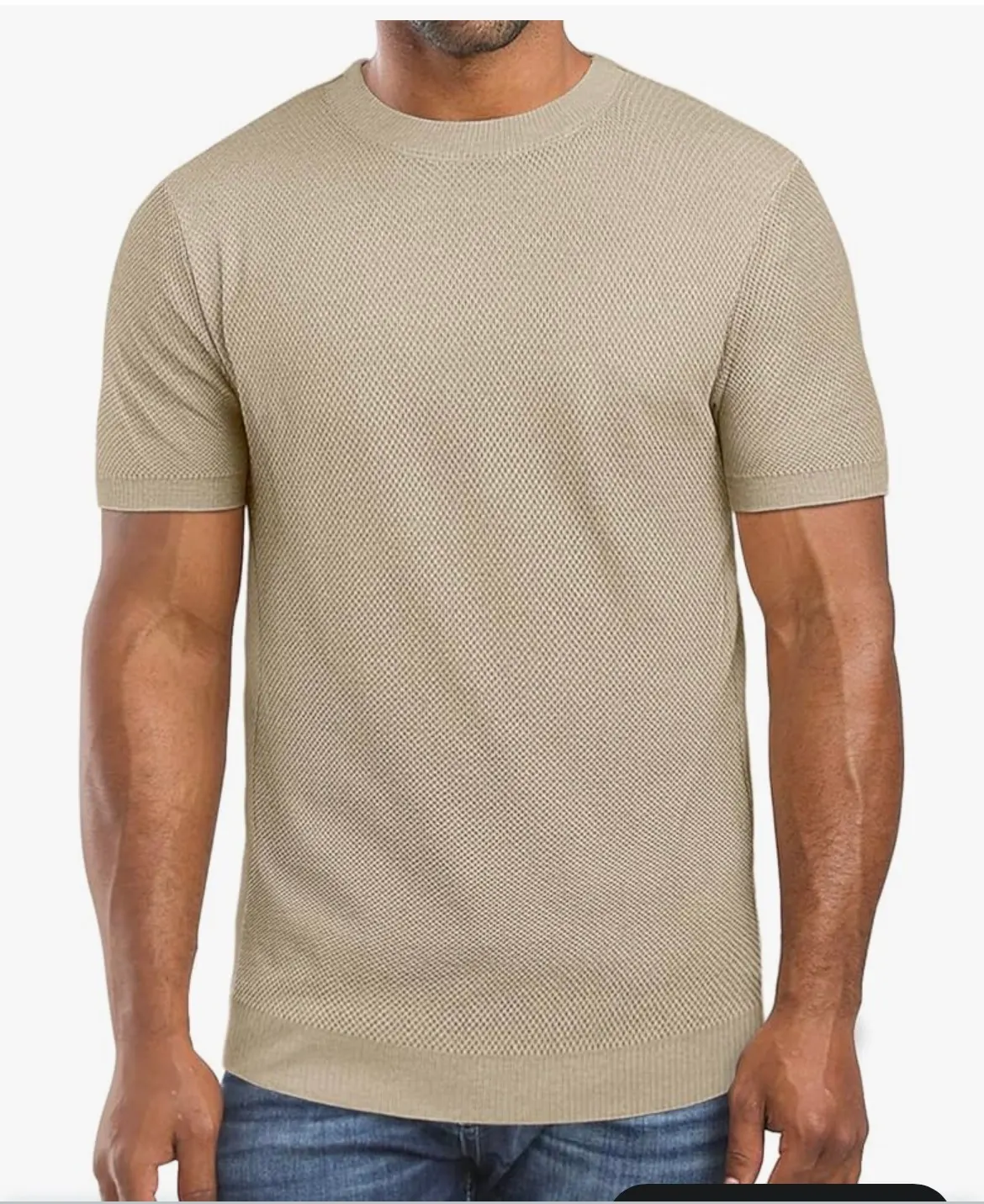 Beige round neck T-shirt 2